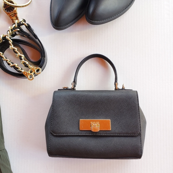 Michael Kors Handbags - Mini Michael Kors MK Black Saffiano Envelope Bag